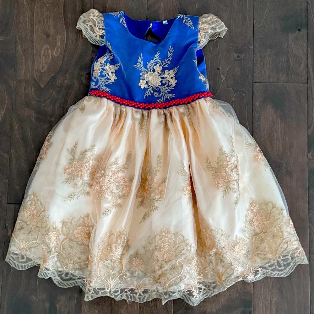 Snow White Inspired Beautiful Gold and Blue Dress